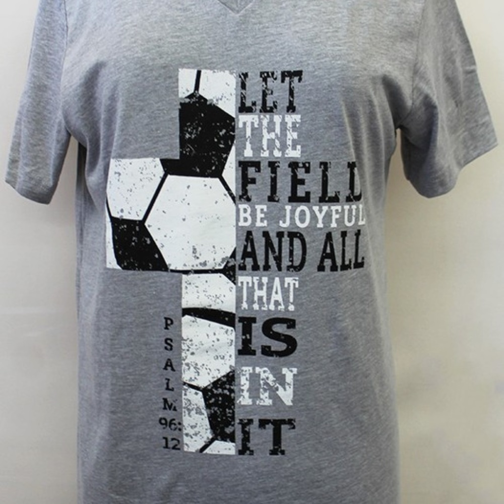 Soccer Cross V-Neck Tee